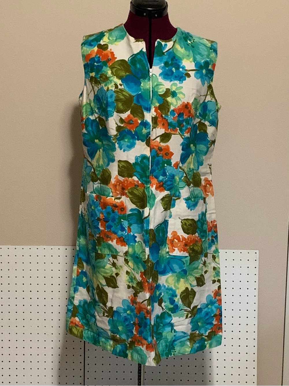 Vintage Floral Sleeveless A-Line Dress